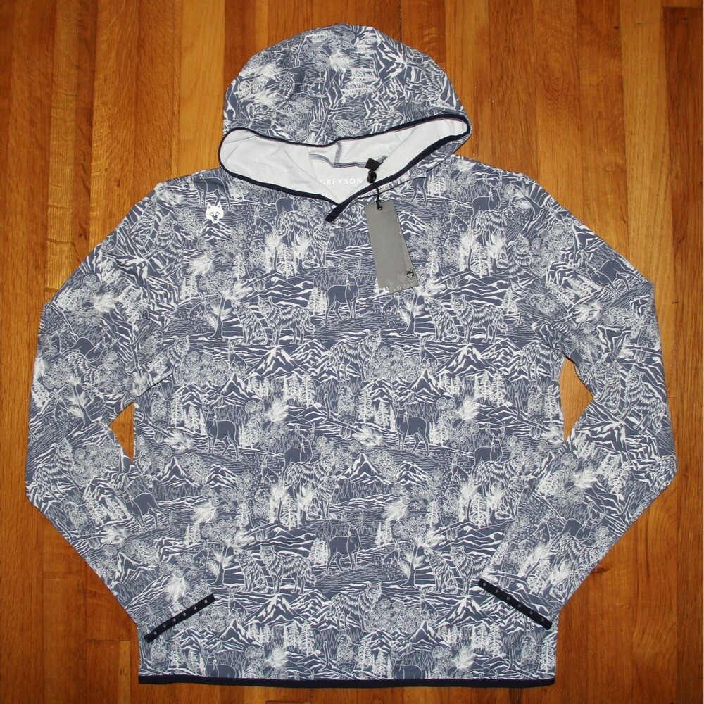 Greyson In The Valley Colorado Golf Hoodie Mens M Vintage Indigo